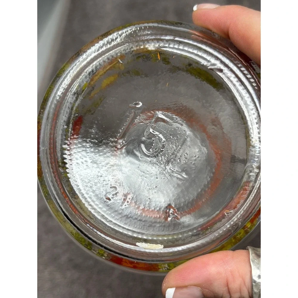 Vtg Made in France Glass Canister Vegetable Mushroom Lid Storage Jar